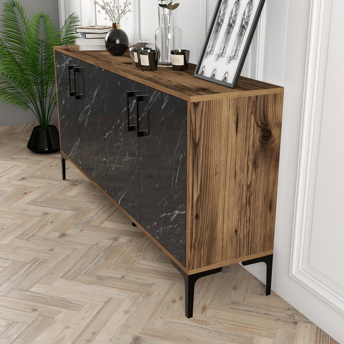 Hanah Home Kiev 160 Nogal y Mármol Negro Hanah Home Kiev 160 Nogal y Mármol Negro